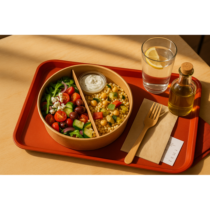 Diviseur 2 parties en carton brun - Ø 13 cm - H 6,1 cm - 360 unités