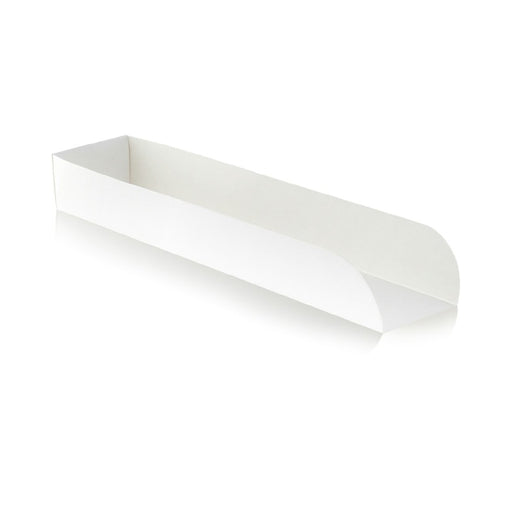 Support hot-dog en carton blanc 25 x 5,5 x 3,5 cm - 50 unités