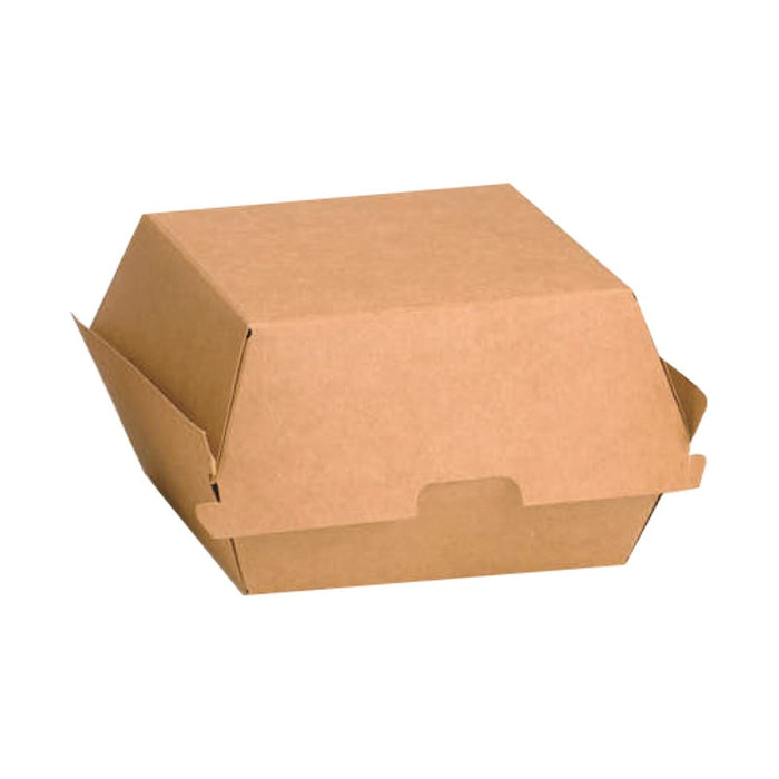 Boîte burger carton kraft brun 11 cm x 10 cm x 8 cm - 75 unités
