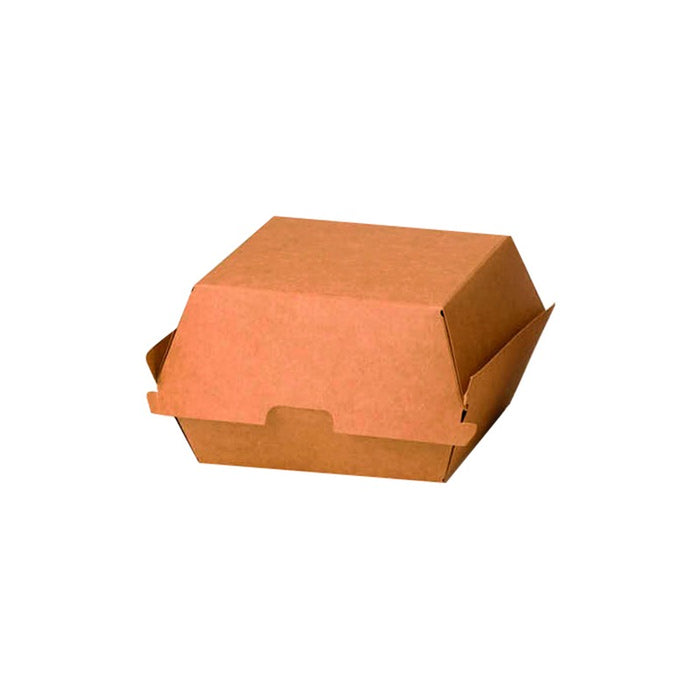 Boîte burger carton kraft brun 15 cm x 13,5 cm x 8 cm - 50 unités