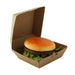 Boîte burger carton kraft brun microcannelé 13,5 cm x 12,5 cm x 6,5 cm - 50 unités