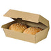 Boîte burger carton kraft brun microcannelé 22,5 cm x 12,5 cm x 8,2 cm - 25 unités