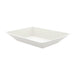 Assiette rectangulaire blanche en pulpe "Eco-Design" 450 ml 17 cm x 13 cm x 2,8 cm - 50 unités