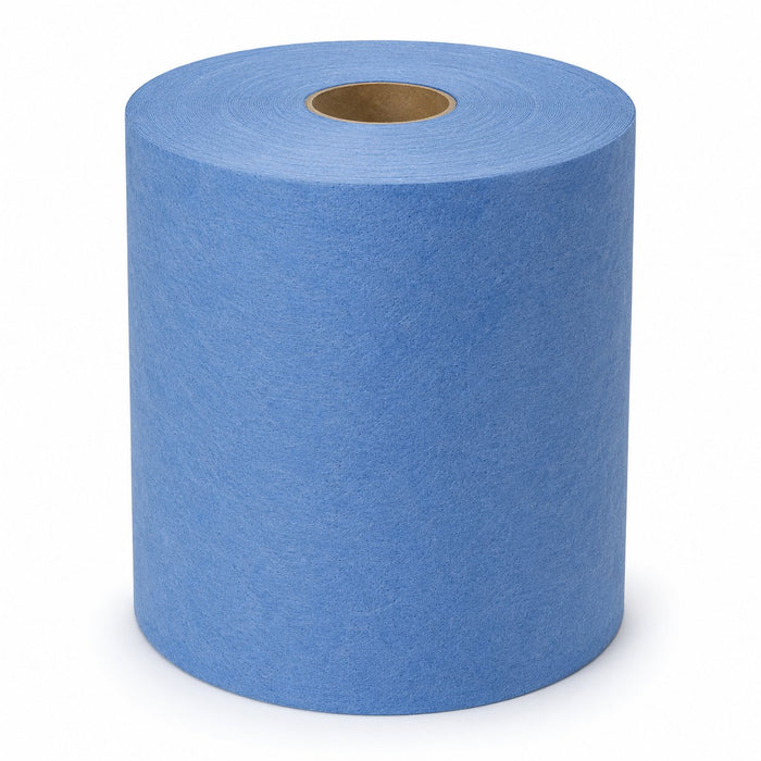 Bobine d'essuyage multi-usages non tissé bleu - 32 cm x 38 cm - 152 m