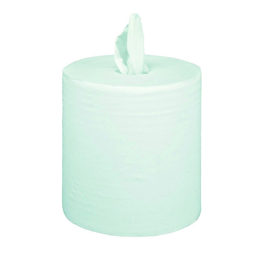 Bobine d'essuyage blanc 2 plis à devidage central - Ø 19 cm - 6 unités