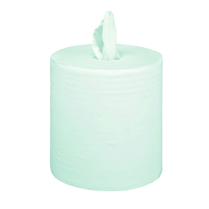 Bobine d'essuyage blanc 2 plis à devidage central - Ø 19 cm - 6 unités