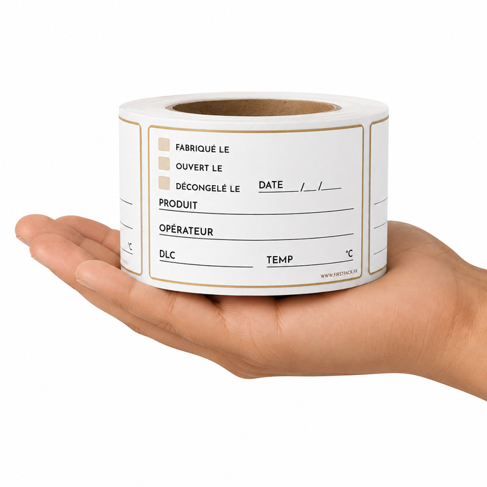 Etiquette DLC primaire et secondaire - 7 cm x 4 cm - 250 unités