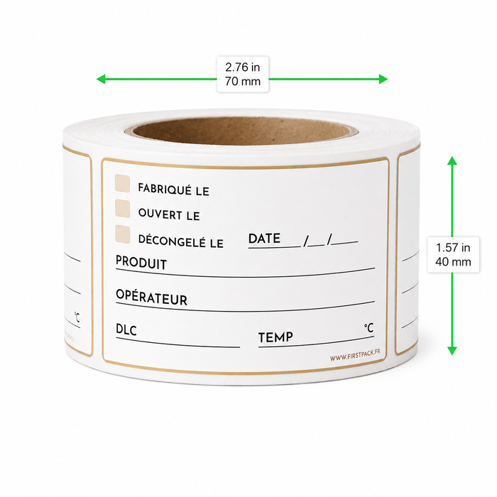 Etiquette DLC primaire et secondaire - 7 cm x 4 cm - 250 unités