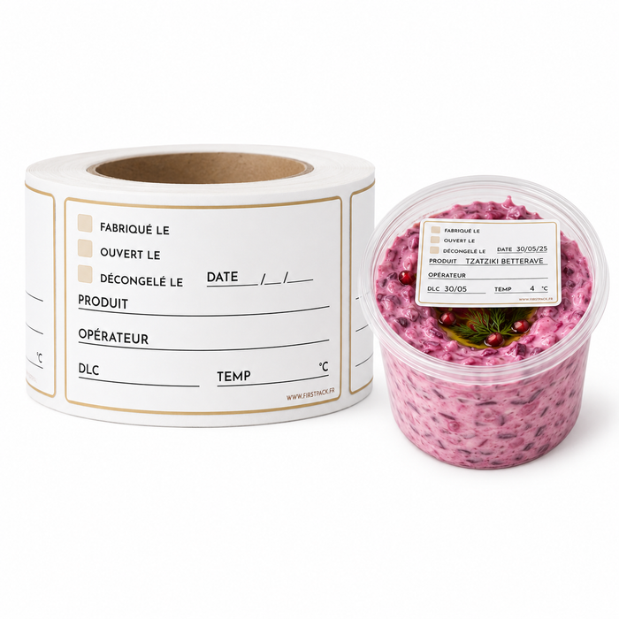 Etiquette DLC primaire et secondaire - 7 cm x 4 cm - 250 unités