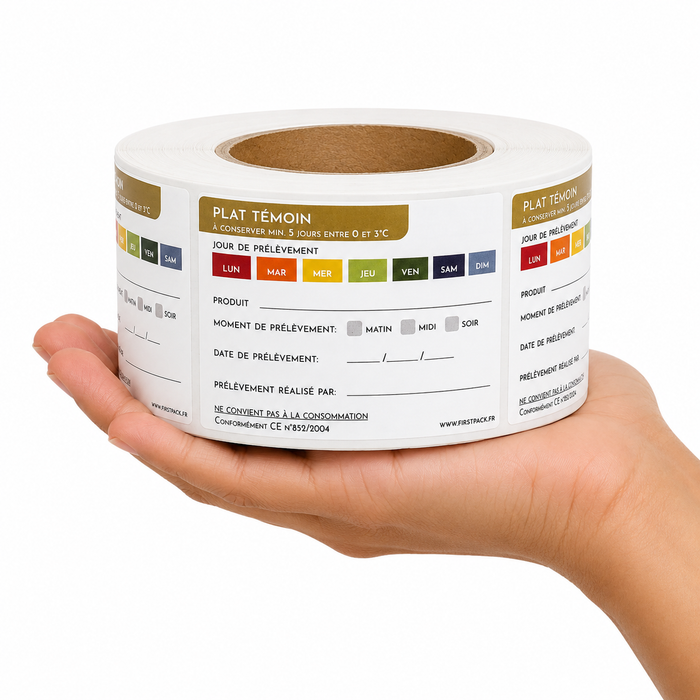 Etiquette plats témoins - 7 cm x 4 cm - 250 unités