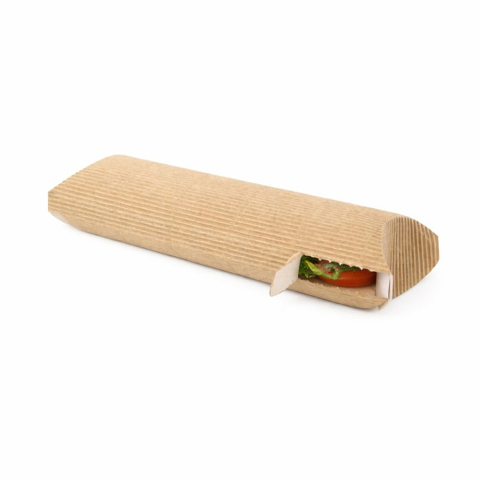 Etui carton ondulé rectangulaire pour sandwich chaud 24 x 10 x 5,8 cm - 450 unités