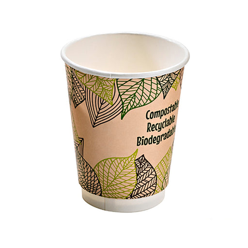 Gobelet carton double paroi PLA - 470 ml - Ø 9 cm - H 13,7 cm - 25 unités