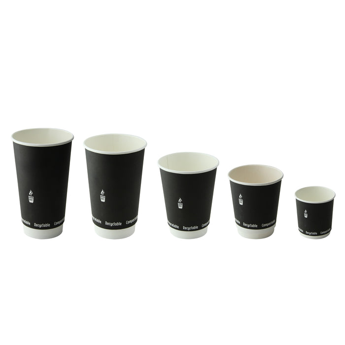 Gobelet carton double paroi marron foncé - 230 ml - Ø 8 cm - H 9,1 cm - 25 unités