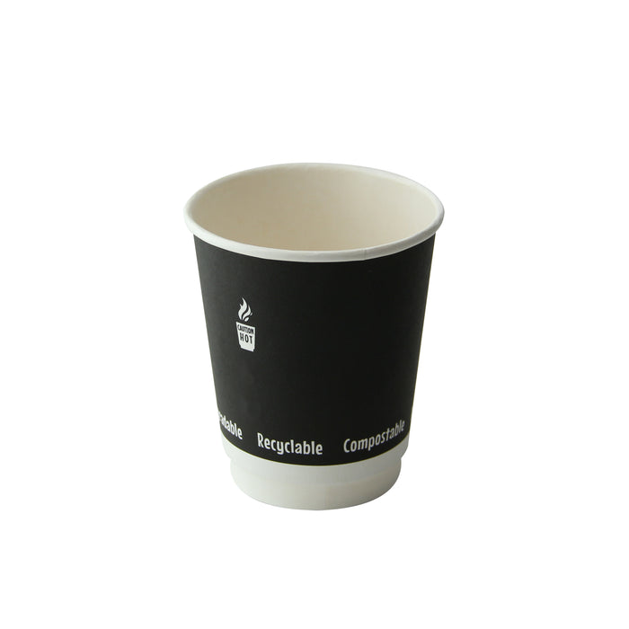 Gobelet carton double paroi marron foncé - 230 ml - Ø 8 cm - H 9,1 cm - 25 unités
