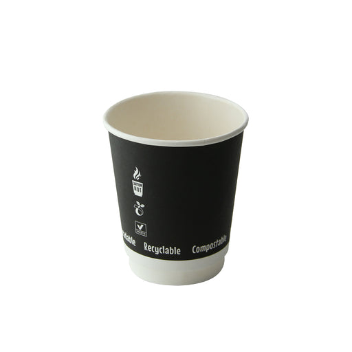 Gobelet carton double paroi marron foncé - 230 ml - Ø 8 cm - H 9,1 cm - 25 unités