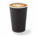 Gobelet carton double paroi noir sans plastique - 460 ml - Ø 9 cm - H 13,6 cm - 25 unités