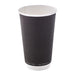 Gobelet carton double paroi noir sans plastique - 460 ml - Ø 9 cm - H 13,6 cm - 25 unités