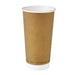 Gobelet carton double paroi kraft sans plastique - 590 ml - Ø 9 cm - H 16,1 cm - 25 unités