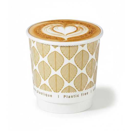 Gobelet carton double paroi brun sans plastique - 120 ml - Ø 6,2 cm - H 6,2 cm - 25 unités
