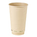 Gobelet carton fibre de bambou double paroi sans plastique - 460 ml - Ø 9 cm - H 13,6 cm - 25 unités