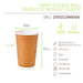 Gobelet carton double paroi kraft PLA - 470 ml - Ø 9 cm - H 13,6 cm - 25 unités