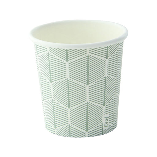 Gobelet carton décor "Leaf" - 120 ml - Ø 6,2 cm - H 6,2 cm - 50 unités