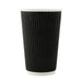 Gobelet carton double paroi noir "Rippley" - 450 ml - Ø 9 cm - H 13,6 cm - 25 unités