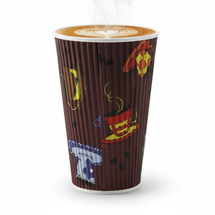 Gobelet carton double paroi décor "Tea Cup" - 400 ml - Ø 9 cm - H 13,5 cm - 25 unités