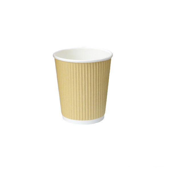 Gobelet carton double paroi beige "Rippley" - 120 ml - Ø 6,2 cm - H 6 cm - 50 unités
