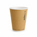 Gobelet carton double paroi beige "Rippley" - 350 ml - Ø 9 cm - H 11 cm - 25 unités