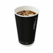 Gobelet carton double paroi noir sans plastique "Rippley" - 350 ml - Ø 9 cm - H 11 cm - 25 unités