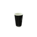 Gobelet carton double paroi noir sans plastique "Rippley" - 120 ml - Ø 6,2 cm - H 6,2 cm - 25 unités