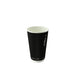Gobelet carton double paroi noir sans plastique "Rippley" - 230 ml - Ø 8 cm - H 9,2 cm - 25 unités
