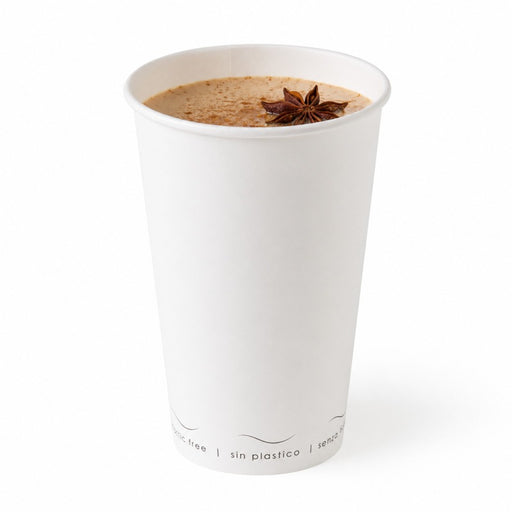 Gobelet carton blanc sans plastique "Eden" - 470 ml - Ø 9 cm - H 13,6 cm - 50 unités