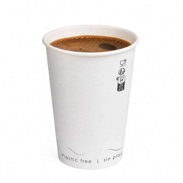 Gobelet carton blanc sans plastique "Eden" - 180 ml - Ø 7,4 cm - H 7,9 cm - 50 unités