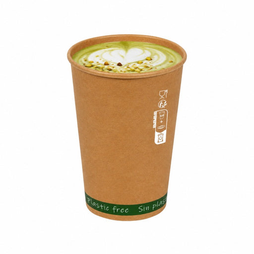 Gobelet carton kraft sans plastique "Zen" - 180 ml - Ø 7,4 cm - H 7,9 cm - 50 unités