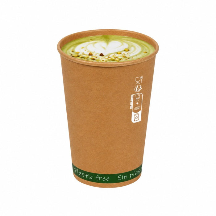 Gobelet carton kraft sans plastique "Zen" - 180 ml - Ø 7,4 cm - H 7,9 cm - 50 unités