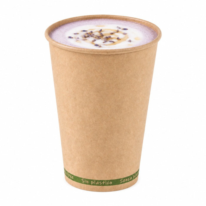Gobelet carton kraft sans plastique "Zen" - 200 ml - Ø 7 cm - H 9,1 cm - 50 unités
