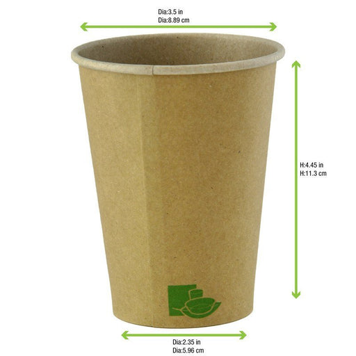 Gobelet carton kraft "Zen" - 340 ml - Ø 9 cm - H 11 cm - 50 unités