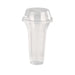 Pot/Coupe transparent plastique PET avec couvercle dôme et trou 450 ml - Ø 9,5 cm - H 12,7 cm - 25 unités