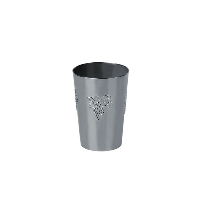 Verre plastique argenté décor grappe de raisin 180 ml - Ø 6 cm - H 8 cm - 10 unités