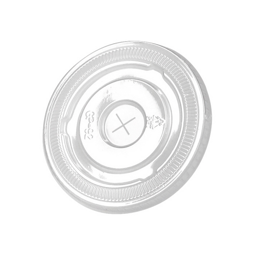 Couvercle PET transparent plat avec croisillon - Ø 7,8 cm - 100 unités