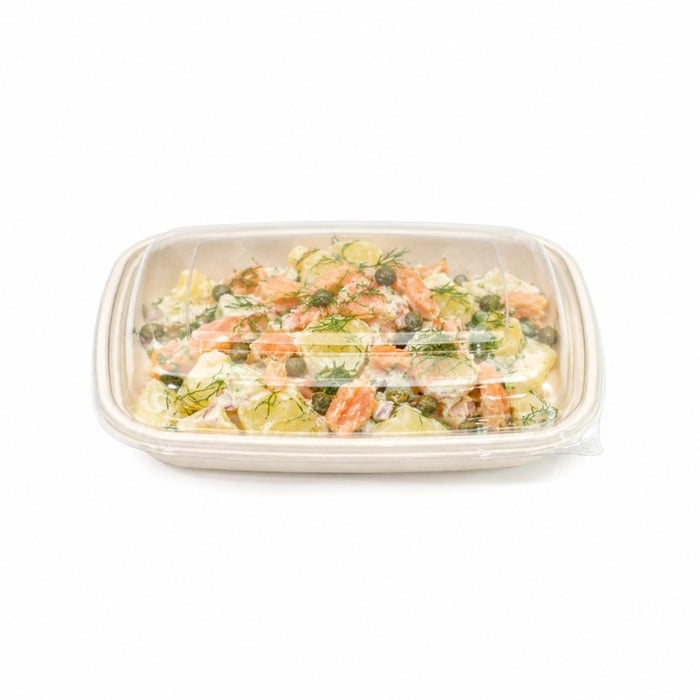 Couvercle dôme rectangulaire transparent en plastique PET 13,5 cm x 16,5 cm H 0,9 cm - 50 unités