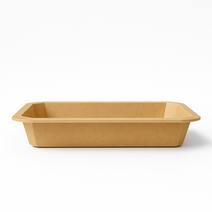 Barquette scellable gastronorme 1/2 en carton brun - 3160 ml - 32,5 cm x 26,5 cm x 4,8 cm - 50 unités
