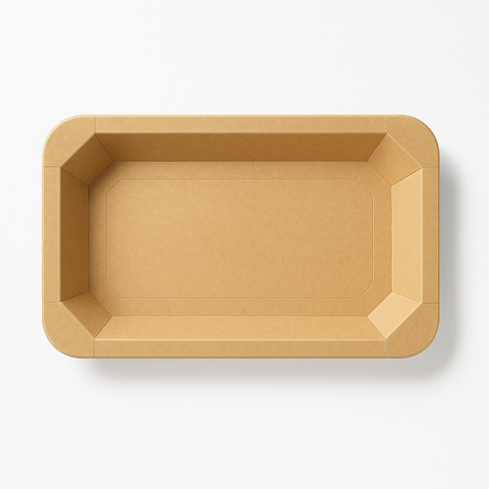 Barquette scellable gastronorme 1/3 en carton brun - 1890 ml - 32,5 cm x 17,2 cm x 4,8 cm - 50 unités