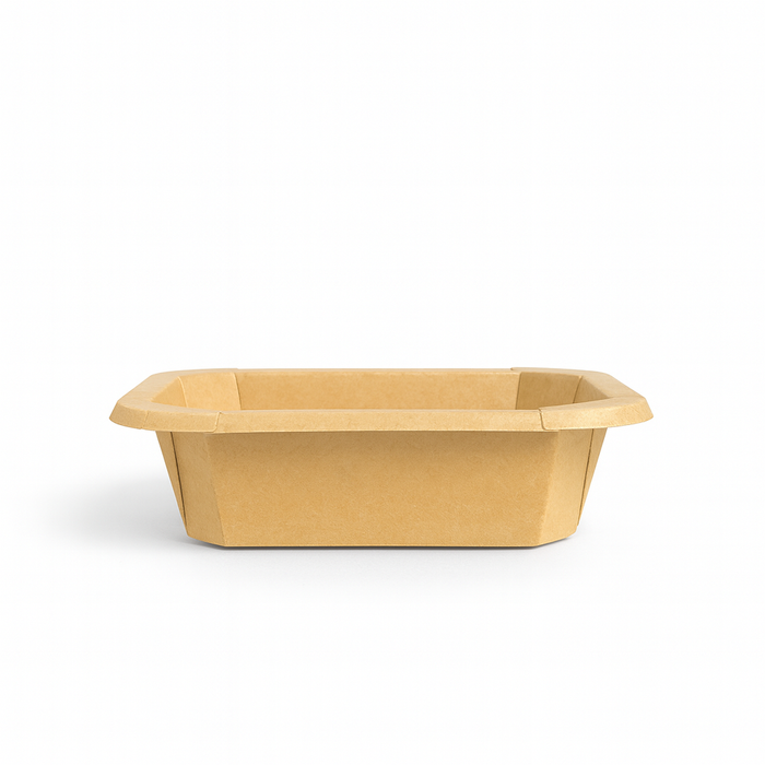 Barquette scellable gastronorme 1/8 en carton brun - 16 cm x 13 cm x 4,5 cm - 50 unités