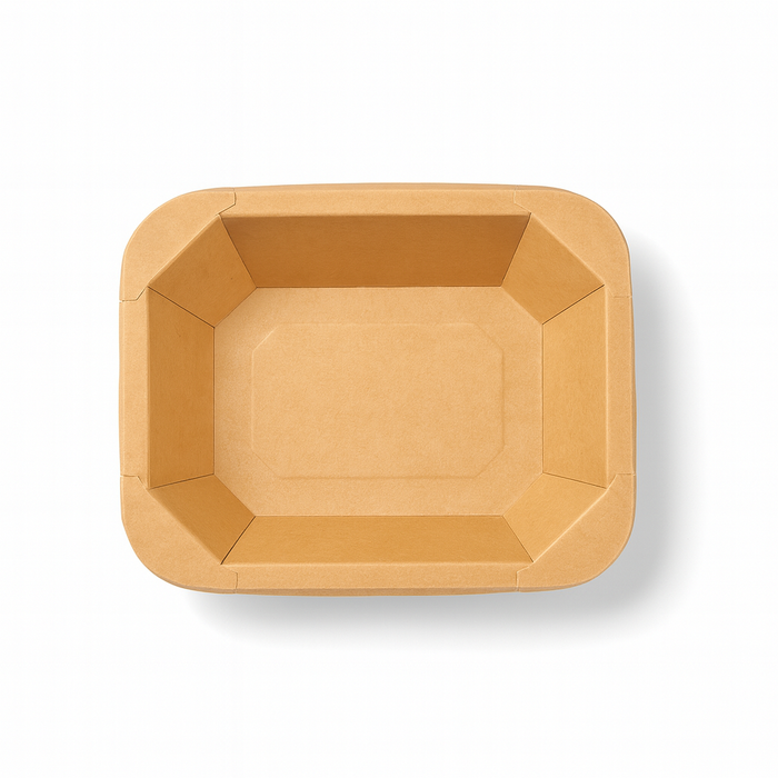 Barquette scellable gastronorme 1/8 en carton brun - 16 cm x 13 cm x 4,5 cm - 50 unités