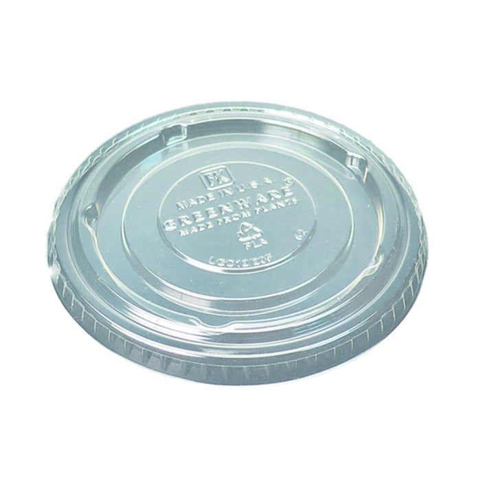 Couvercle PLA plat transparent - FK-LGC12/20F - Ø 9,2 cm - 100 unités