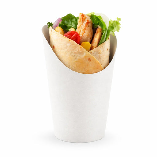 Pot wrap carton blanc - Ø 8 cm - H 11,7 cm - 50 unités