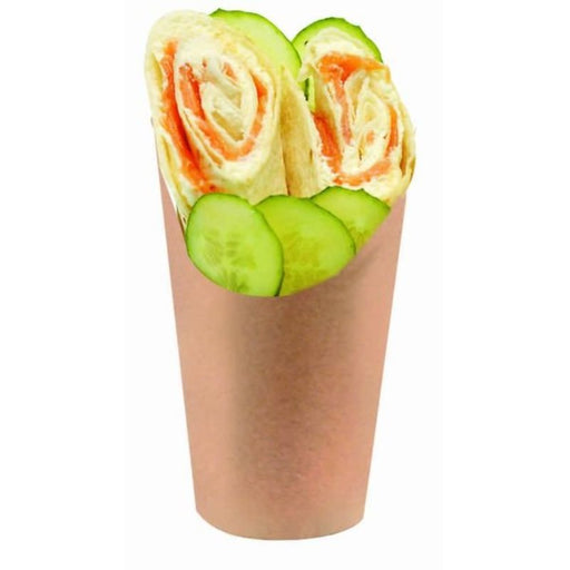 Gobelet carton snack brun - 325 ml - Ø 8,5 cm - H 13,3 cm - 50 unités